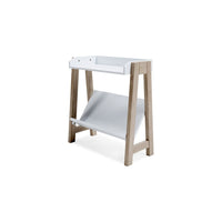 Arid Bookshelf Side Table, 29 Inch, Gallery Rail, Light Brown, White -BM327778
