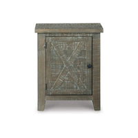 Accent Cabinet, Crossbuck Pattern, 20 Inch, Distressed Gray Solid Wood -BM327782