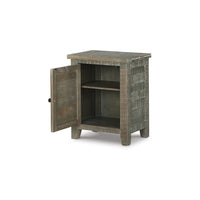 Accent Cabinet, Crossbuck Pattern, 20 Inch, Distressed Gray Solid Wood -BM327782