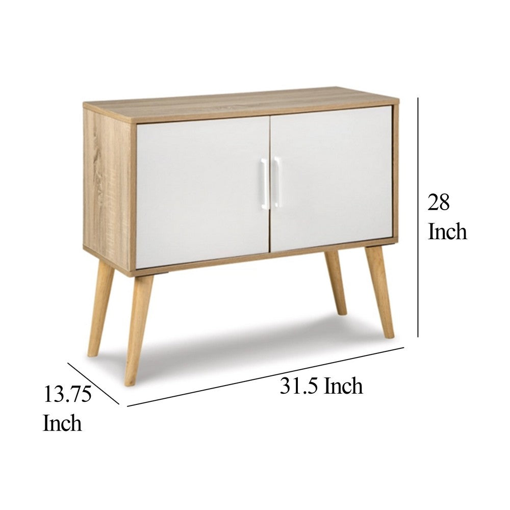 Kior Accent Cabinet Console, 2 Doors w Adjustable Shelf, White 32 Inch -BM327787