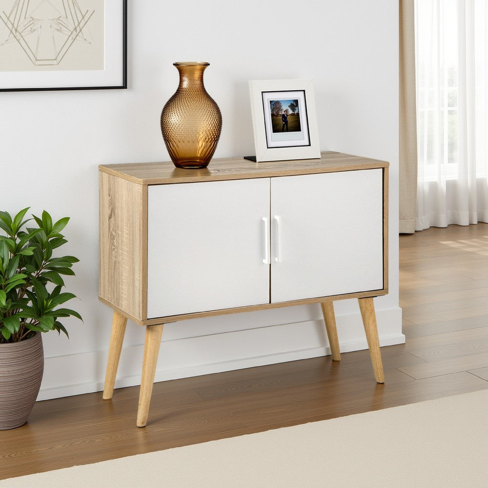 Kior Accent Cabinet Console, 2 Doors w Adjustable Shelf, White 32 Inch -BM327787