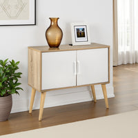 Kior Accent Cabinet Console, 2 Doors w Adjustable Shelf, White 32 Inch -BM327787