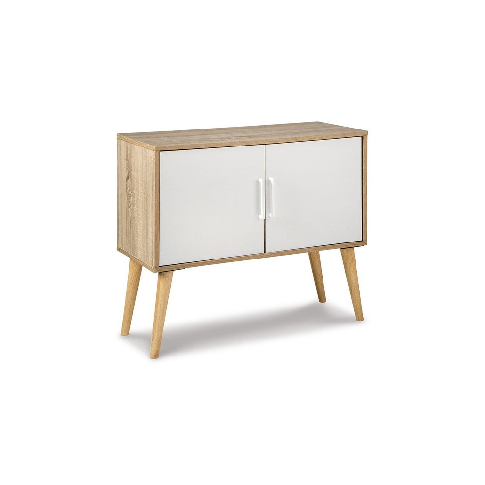 Kior Accent Cabinet Console, 2 Doors w Adjustable Shelf, White 32 Inch