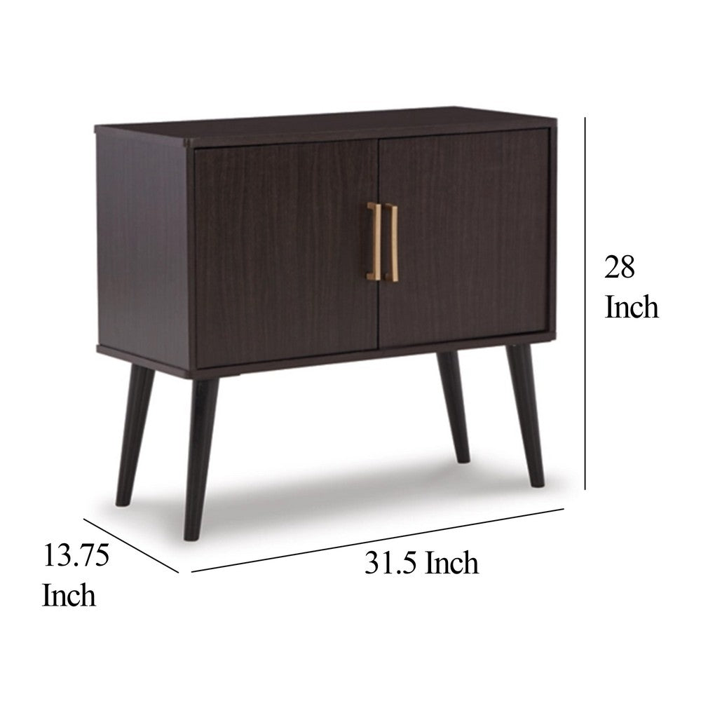 Kior Accent Cabinet, 2 Doors w Adjustable Shelf, Dark Brown 32 Inch -BM327788