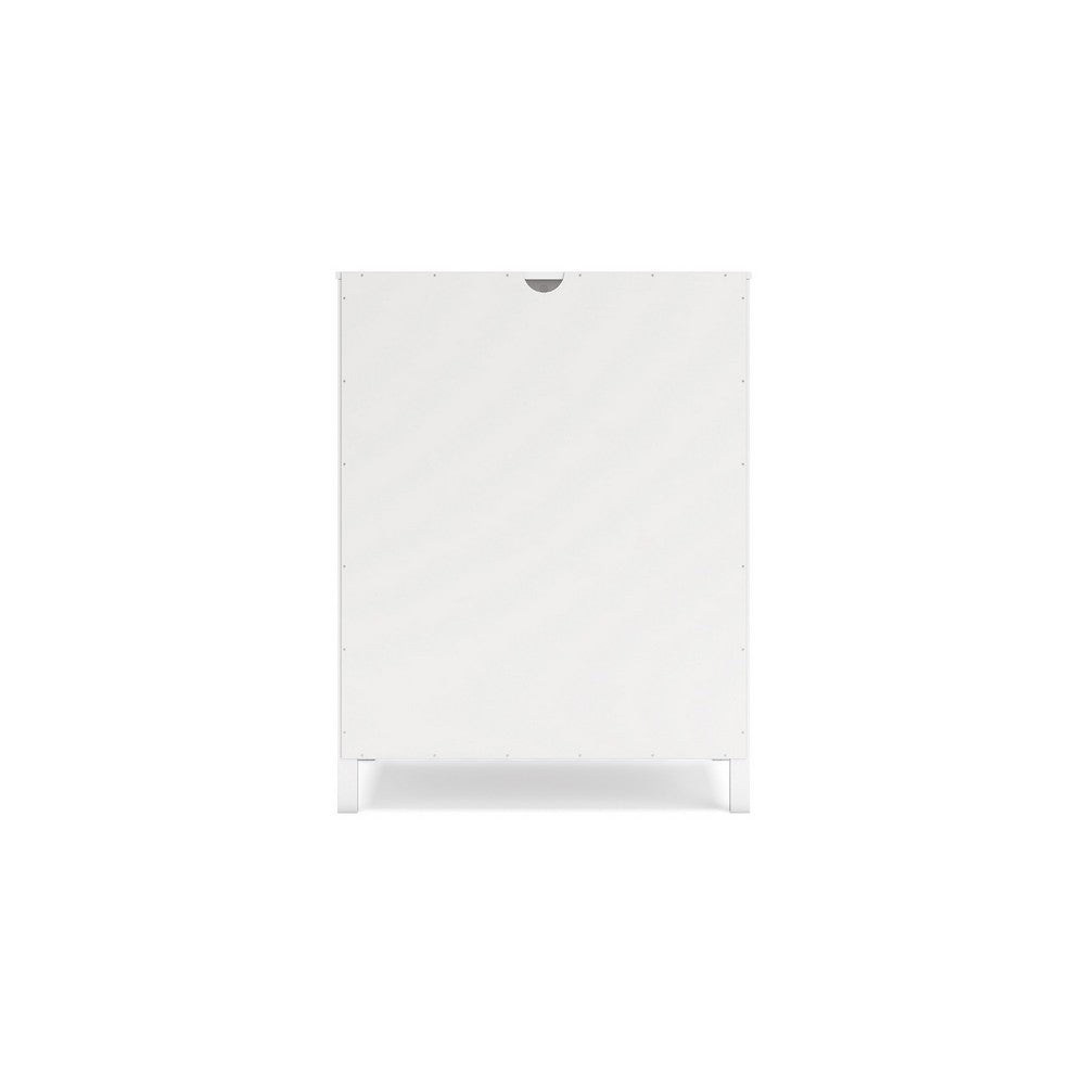 Kally Standing Bookcase, 3 Open Shelves, Matte White Wood, 41 Inch -BM327916