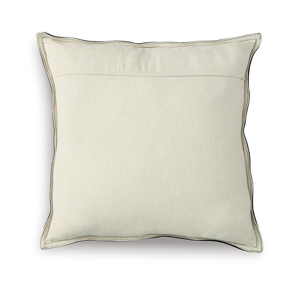 Vale Square Accent Throw Pillow, 20 Inch, Patchwork Design Black Suede -BM328069