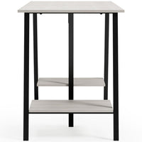 Gem Home Office Desk, 47 Inch Gray Top w Shelves, Whitewash, Black -BM328106