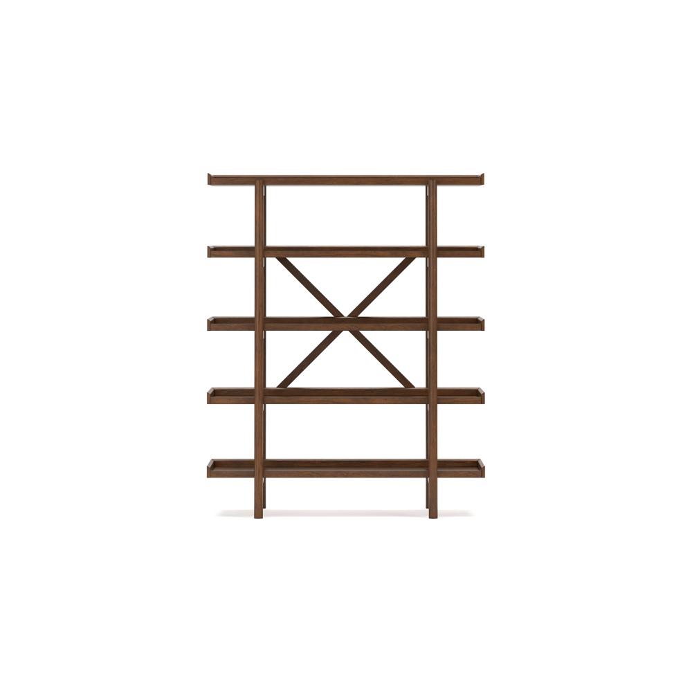 Jeyn Bookcase, 5 Fixed Display Shelves, 70 Inch Natural Brown Wood -BM328116