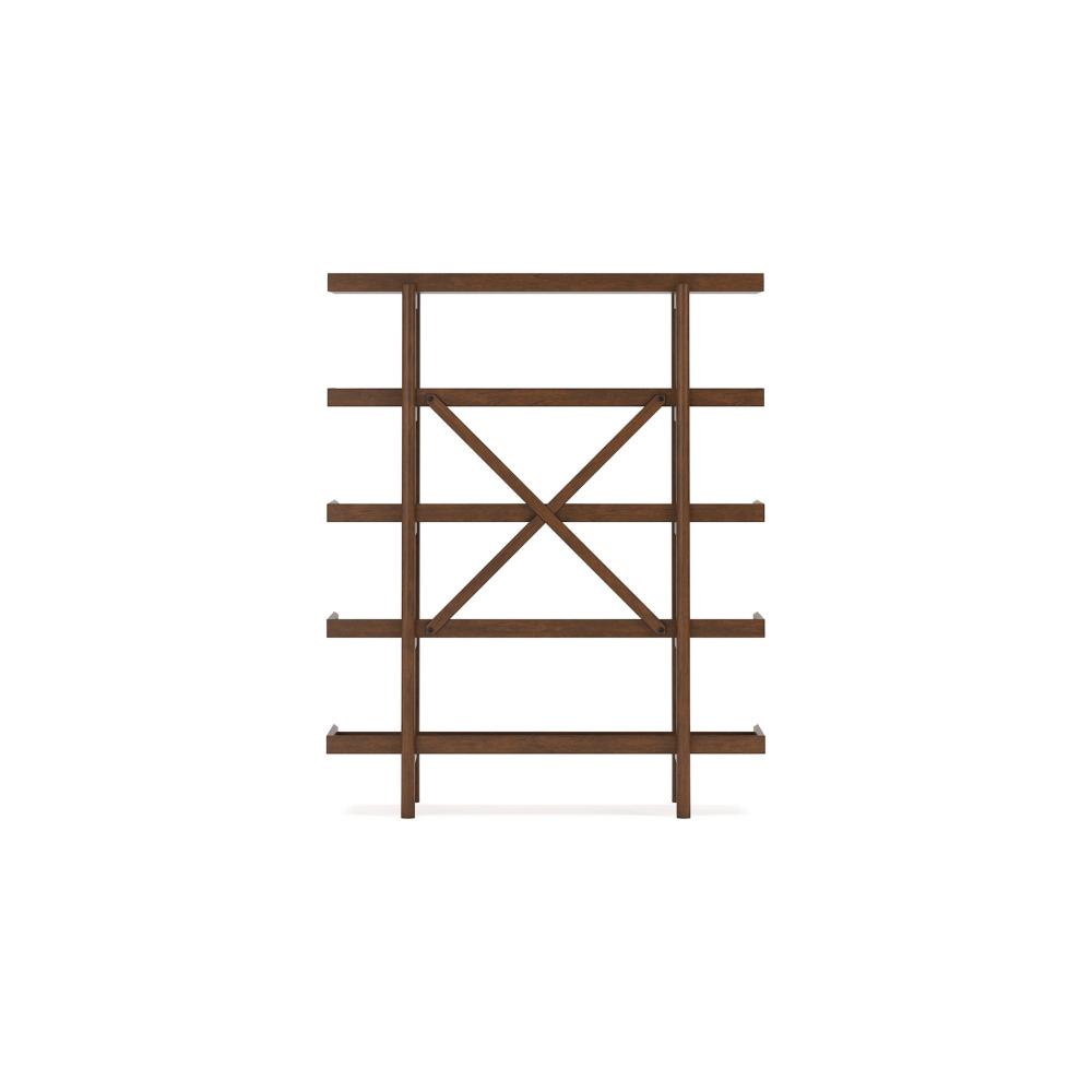 Jeyn Bookcase, 5 Fixed Display Shelves, 70 Inch Natural Brown Wood -BM328116