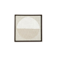 Miji Wall Art Decor, Half Moon Circle Beige White Woven Detail 30 x 30 -BM328158
