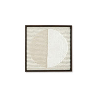 Miji Wall Art Decor, Half Moon Circle Beige White Woven Detail 30 x 30 -BM328158