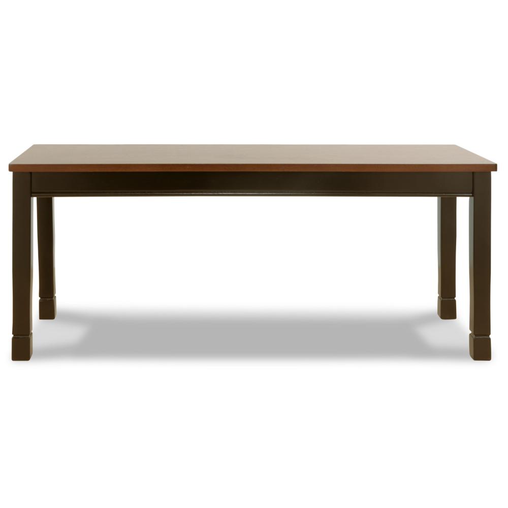 Vilo Dining Bench, 42 Inch, Rich Brown Wood Seat, Black Tapered Legs -BM328197