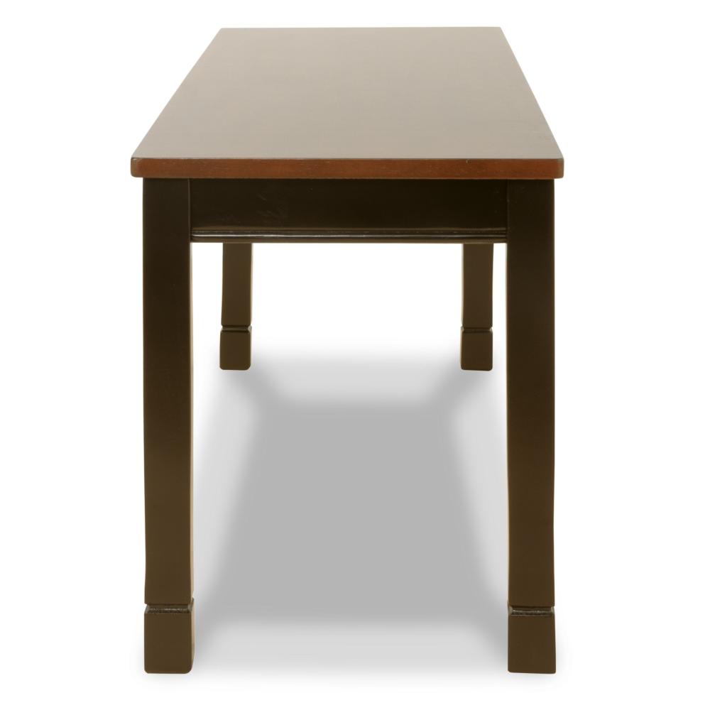 Vilo Dining Bench, 42 Inch, Rich Brown Wood Seat, Black Tapered Legs -BM328197