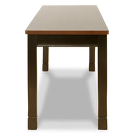Vilo Dining Bench, 42 Inch, Rich Brown Wood Seat, Black Tapered Legs -BM328197