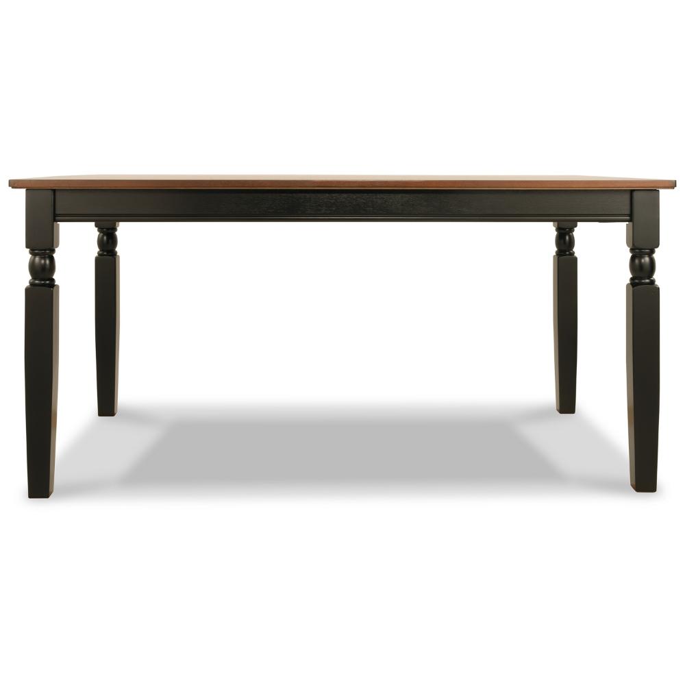 Vilo Dining Table, 60 Inch Brown Rectangular Wood, Black Turned Legs -BM328199