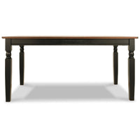 Vilo Dining Table, 60 Inch Brown Rectangular Wood, Black Turned Legs -BM328199