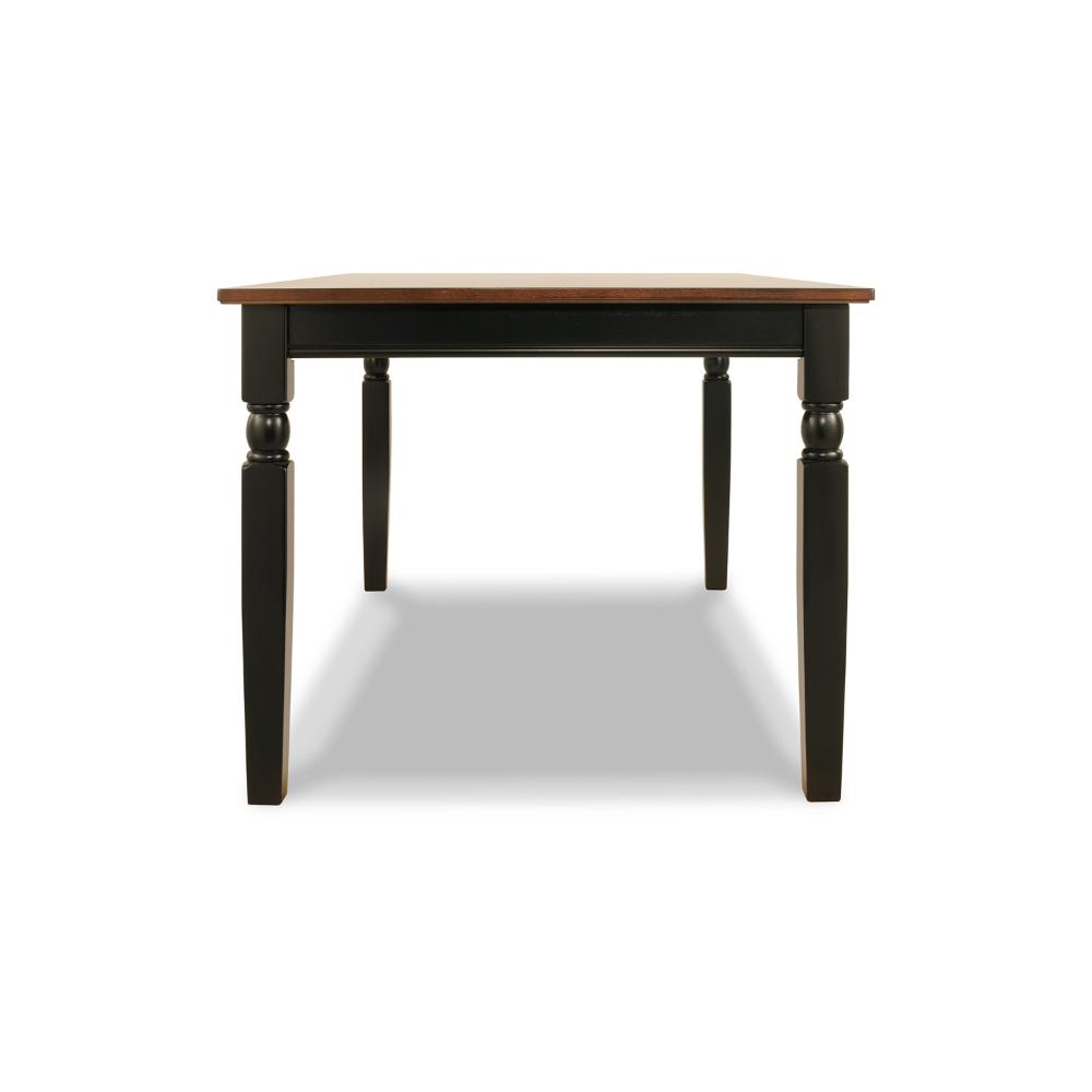 Vilo Dining Table, 60 Inch Brown Rectangular Wood, Black Turned Legs -BM328199