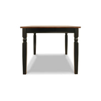 Vilo Dining Table, 60 Inch Brown Rectangular Wood, Black Turned Legs -BM328199