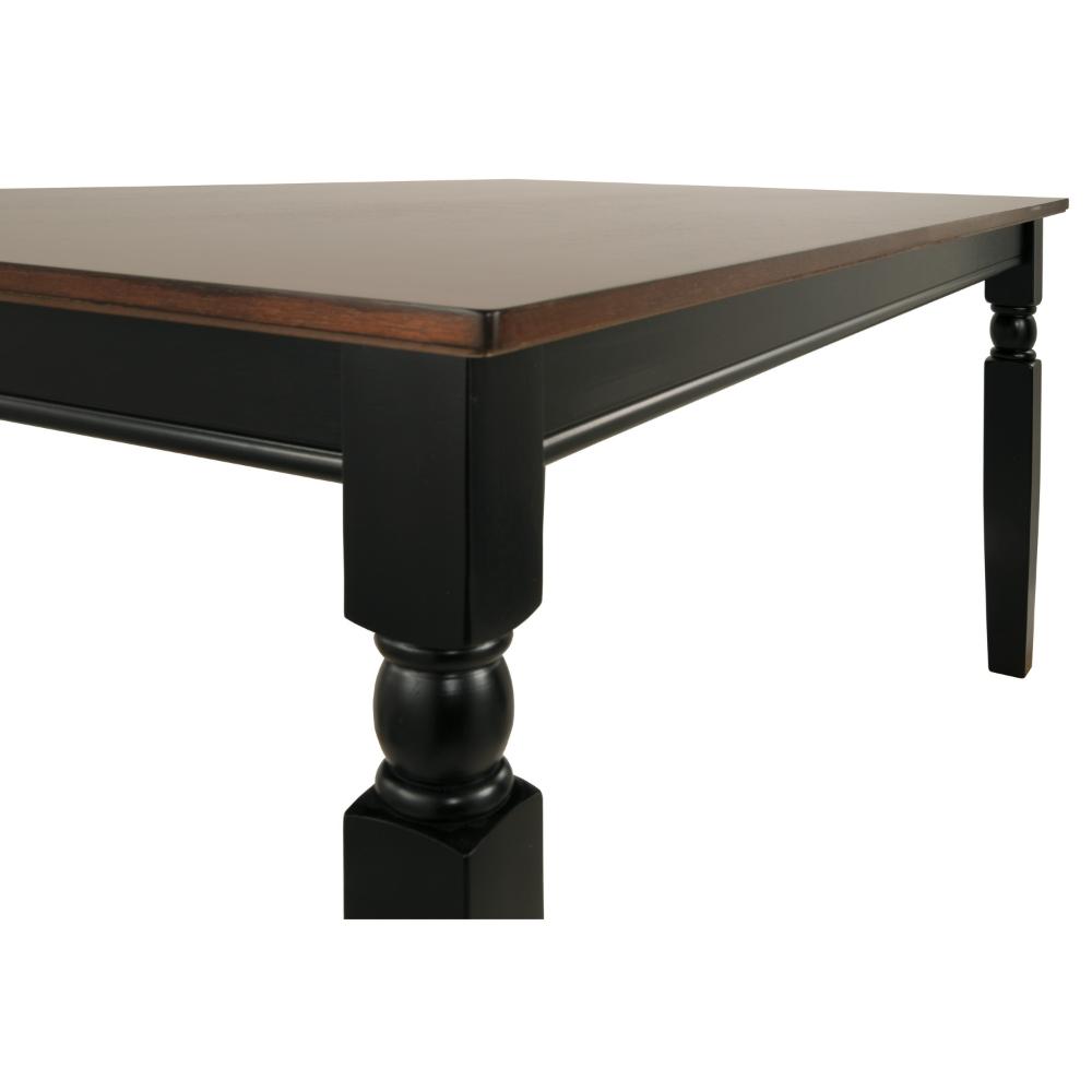 Vilo Dining Table, 60 Inch Brown Rectangular Wood, Black Turned Legs -BM328199