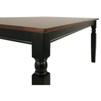 Vilo Dining Table, 60 Inch Brown Rectangular Wood, Black Turned Legs -BM328199