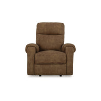 Woli Manual Rocker Recliner Chair, 39 Inch Classic Brown Faux Leather -BM328219