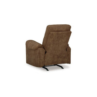 Woli Manual Rocker Recliner Chair, 39 Inch Classic Brown Faux Leather -BM328219