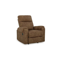 Woli Manual Rocker Recliner Chair, 39 Inch Classic Brown Faux Leather -BM328219