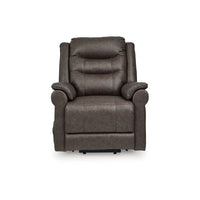 Otim Power Lift Recliner Chair, 35in Heat Massage, Brown Faux Leather -BM328229