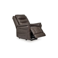 Otim Power Lift Recliner Chair, 35in Heat Massage, Brown Faux Leather -BM328229