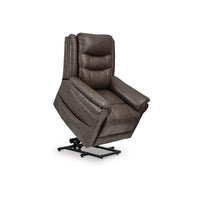 Otim Power Lift Recliner Chair, 35in Heat Massage, Brown Faux Leather -BM328229