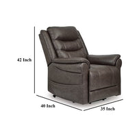 Otim Power Lift Recliner Chair, 35in Heat Massage, Brown Faux Leather -BM328229