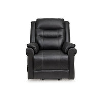 Otim Power Lift Recliner Chair, 35in, Heat Massage, Black Faux Leather -BM328230