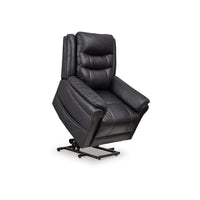 Otim Power Lift Recliner Chair, 35in, Heat Massage, Black Faux Leather -BM328230