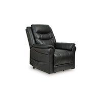 Otim Power Lift Recliner Chair, 35in, Heat Massage, Black Faux Leather -BM328230