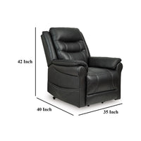 Otim Power Lift Recliner Chair, 35in, Heat Massage, Black Faux Leather -BM328230
