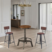 Jin Swivel Counter Height Stool Set of 2, Dining Adjustable, Brown -BM328254