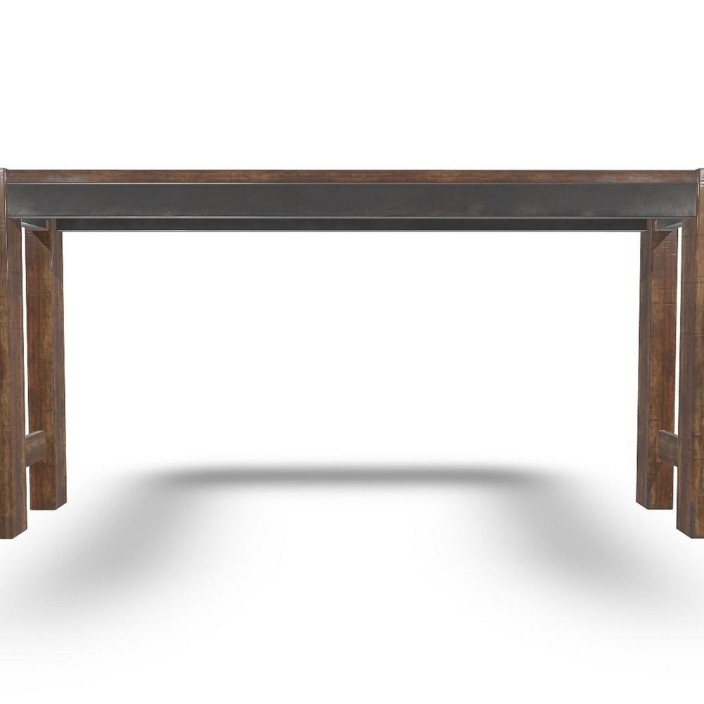 Jin Counter Height 72 Inch Long Slim Table, Distressed Brown Wood -BM328255
