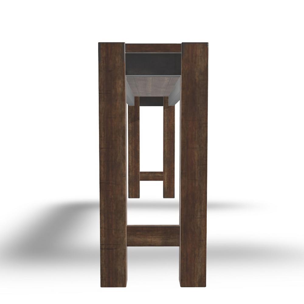 Jin Counter Height 72 Inch Long Slim Table, Distressed Brown Wood -BM328255