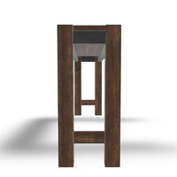 Jin Counter Height 72 Inch Long Slim Table, Distressed Brown Wood -BM328255