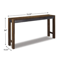 Jin Counter Height 72 Inch Long Slim Table, Distressed Brown Wood -BM328255