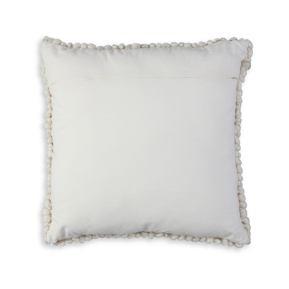 Avy Square Accent Throw Pillow, 20 Inch Plush Looped Ivory White Wool -BM328270