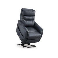 Barrett Power Lift Recliner Chair, Navy Blue Faux Leather, Pillow Back -BM328344