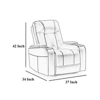 Callum Power Recliner Chair, Adjustable Headrest, Black Faux Leather -BM328346