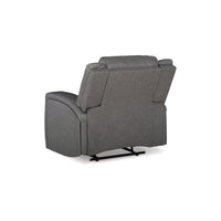 Vance Manual Recliner Chair, Gray Faux Leather, Pillow Top Headrest -BM328347