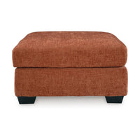 Avie Oversized Accent Ottoman, Burnt Orange Polyester Cushion, 38 Inch -BM329023