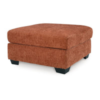 Avie Oversized Accent Ottoman, Burnt Orange Polyester Cushion, 38 Inch -BM329023