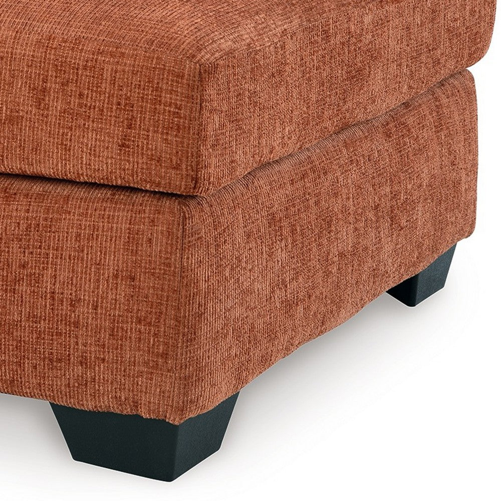 Avie Oversized Accent Ottoman, Burnt Orange Polyester Cushion, 38 Inch -BM329023