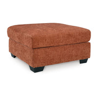 Avie Oversized Accent Ottoman, Burnt Orange Polyester Cushion, 38 Inch -BM329023