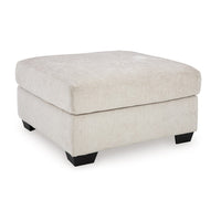 Avie Oversized Accent Ottoman, White Ivory Polyester Cushion, 38 Inch -BM329028