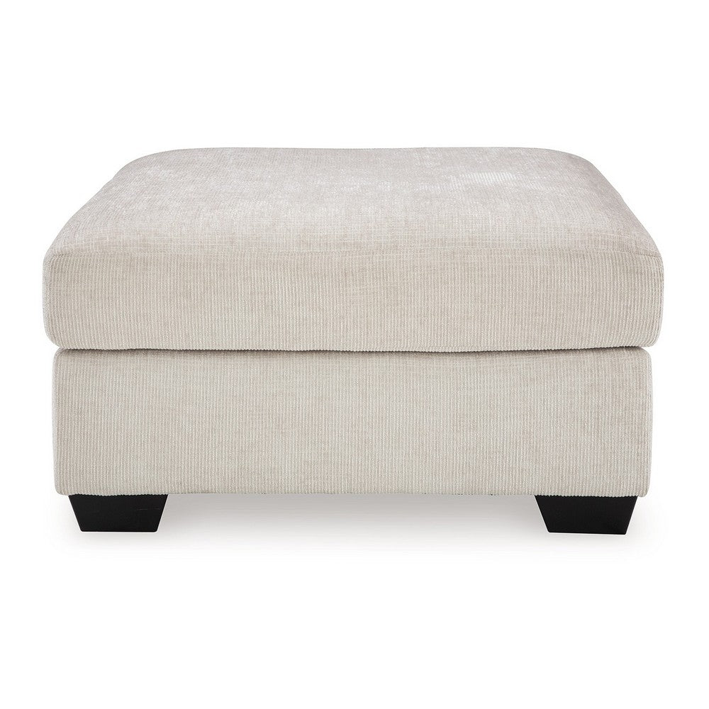 Avie Oversized Accent Ottoman, White Ivory Polyester Cushion, 38 Inch -BM329028